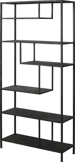 Wandkast Ylaya - Antiek-Zwart - 25,5x100x213cm