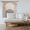 Wandkleed abstract regenboog zon 120 x 160 cm polyester Velvetly / Complete set ( doek & ophangsysteem ) / Bovenkant tunnel