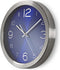 Wandklok - Diameter: 300 mm - Roestvrij Staal - Blauw / Zilver