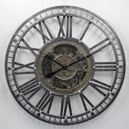 Wandklok industrieel Open - grijs - metaal - Ø 90 cm