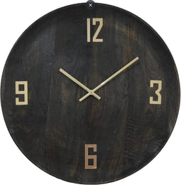 Wandklok landelijk - wandklok bruin - houten klok 59 cm