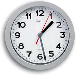 Wandklok maul step rc ø20x5cm kunststof zilver/wit