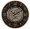 Wandklok met draaiende tandwielen - industriele wandklok - brons bruin - diameter 46cm