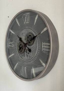 Wandklok modern - wandklok grijs - grote klok 60 cm