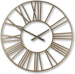Wandklok Romeins - ø80x5x80 - Goud - Ijzer