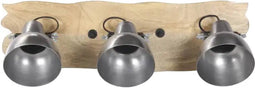 Wandlamp industrieel E27 68x23 cm mangohout zilverkleurig