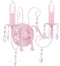 Wandlamp met kralen 2 x E14 roze
