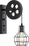 Wandlamp Zwart - Katrol Lamp Vintage - Industriële Wandlampen - Lampen Industrieel - Loft