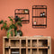 Wandplank - 2 planken - 50x50x12 - Zwart/naturel - Mangohout/ijzer