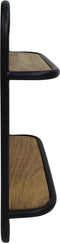Wandplank - 2 planken - 50x50x12 - Zwart/naturel - Mangohout/ijzer