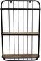 Wandplank - 3 planken - 50x12x80 - Zwart/naturel - Mangohout/ijzer