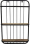 Wandplank - 3 planken - 50x12x80 - Zwart/naturel - Mangohout/ijzer