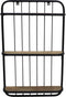 Wandplank - 3 planken - 50x12x80 - Zwart/naturel - Mangohout/ijzer