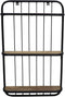 Wandplank - 3 planken - 50x12x80 - Zwart/naturel - Mangohout/ijzer