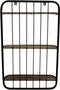 Wandplank - 3 planken - 50x12x80 - Zwart/naturel - Mangohout/ijzer