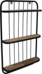 Wandplank - 3 planken - 50x12x80 - Zwart/naturel - Mangohout/ijzer