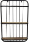 Wandplank - 3 planken - 50x12x80 - Zwart/naturel - Mangohout/ijzer