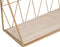 Wandplank - hout - metaal - goud - wandrek - 48 cm