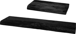 Wandplank Pure Zwart Mangohout - Set van 2 Klein