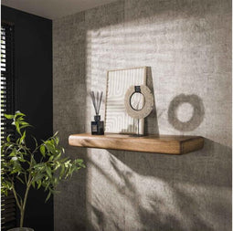 Wandplank Sleek 118 cm Massief mangohout- zandkleur