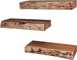 Wandplank Tree Storage Set van 3 met Lade Acaciahout Naturel