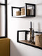Wandplank Vintage - Set van 2 - 37 cm - 81 cm - Mangohout - Metaal