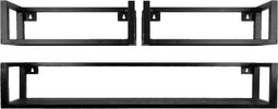 Wandplank Vintage Zwart Mangohout - Set van 3 Groot