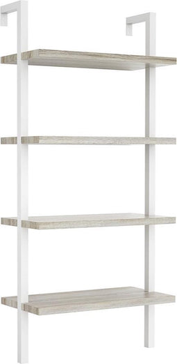 Wandrek ladder boekenkast Stoer - industrieel metaal hout - 152 cm hoog - wit