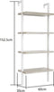 Wandrek ladder boekenkast Stoer - industrieel metaal hout - 152 cm hoog - wit
