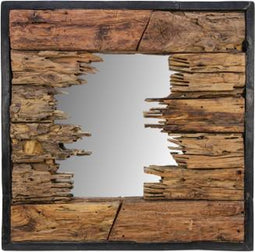 Wandspiegel - 60x60 cm - teak