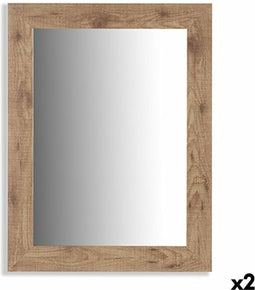 Wandspiegel 77609 Bruin 66 x 85 x 2 cm 64,5 x 84,5 x 1,5 cm Rechthoekig (2 Stuks)