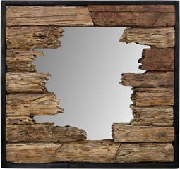 Wandspiegel - 80x80 cm - teak