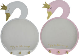 Wandspiegel DKD Home Decor Hout Wit Licht Roze (43 x 4 x 30 cm) (2 pcs)