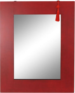 Wandspiegel DKD Home Decor Spiegel Spar Rood Zwart MDF (70 x 2 x 90 cm)