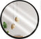 Wandspiegel - rond - zwart - hout - 30 cm - spiegel