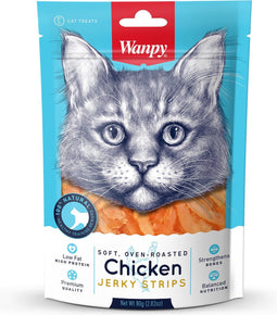 Wanpy soft oven-roasted chicken jerky strips (80 GR)