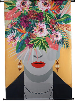 Wants&Needs Wanddoek Face Flowers VelvetMulti 105 X 2.5 X 136