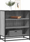 vidaXL - Dressoir - 68x35x76 - cm - bewerkt - hout - en - metaal - grijs - sonoma