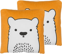 WARANASI - Sierkussen set van 2 - Oranje - 45 x 45 cm - Katoen