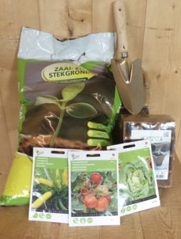 Warentuin mix - Cadeaupakket zaden moestuin tomaten, sla en courgette