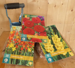 Warentuin mix - Cadeaupakket zomerbloembollen Dahlia rood, Gladiol...