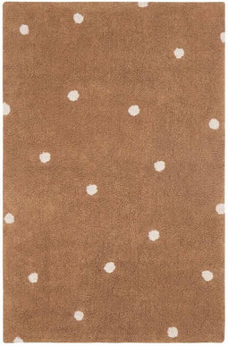 Wasbaar Kinderkamer Vloerkleed Mini Dot Chestnut