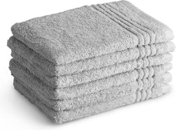 Washandjes Supreme 650 GSM - 100% Egyptisch Katoen - 6 stuks - 16x21 - licht grijs
