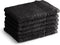 Washandjes Supreme 650 GSM - 100% Egyptisch Katoen - 6 stuks - 16x21 - zwart