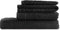 Washandjes Supreme 650 GSM - 100% Egyptisch Katoen - 6 stuks - 16x21 - zwart