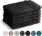 Washandjes Supreme 650 GSM - 100% Egyptisch Katoen - 6 stuks - 16x21 - zwart