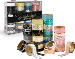 Washi Tape 40pcs - rollen van elk 3 meter - washi-tapes in 40 unieke ontwerpen voor handwerk, journaling, scrapbooking