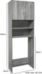 Wasmachine ombouw kast wasdroger opbouw meubel - 190 cm - grijs