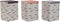 Wasmand DKD Home Decor Met deksel Polyester (36 x 36 x 55 cm) (3 Stuks)