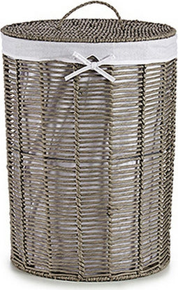 Wasmand Grijs Stof vlechtwerk (2 Onderdelen) (44 x 56 x 44 cm) (39 x 39 x 50,5 cm)